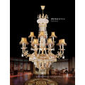 Classical Brass Crystal Pendant Lamp with Shade for Hotel